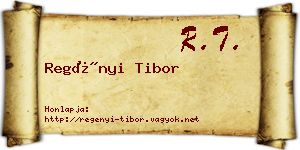 Regényi Tibor névjegykártya