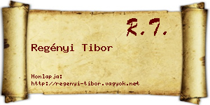 Regényi Tibor névjegykártya
